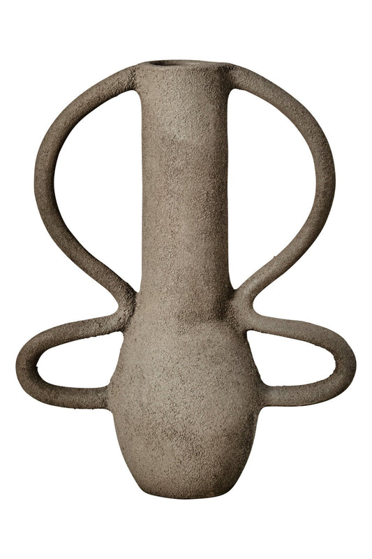 Deriva Small Textured Grey Vase | Luxury Home Accessories | Heulog Glow