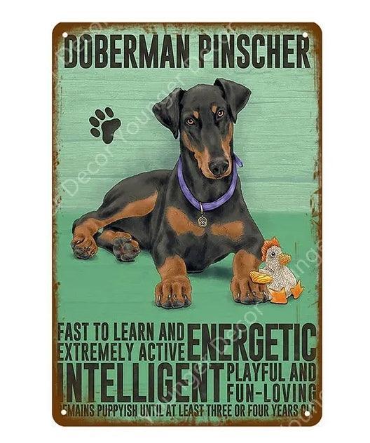 Doberman Dog Tin Sign | Luxury Home Accessories | Heulog Glow