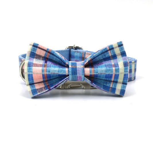 Dog Collar Pet Bow Double-layer Strong Dog Bow Cross-border Hot Product Plaid Dog Collar Print | Luxury Home Accessories | Heulog Glow