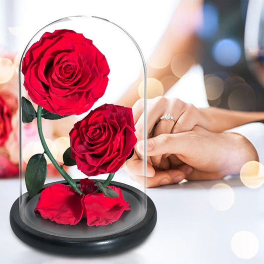 Double Preserved Flower Rose Valentine's Day Gift | Luxury Home Accessories | Heulog Glow