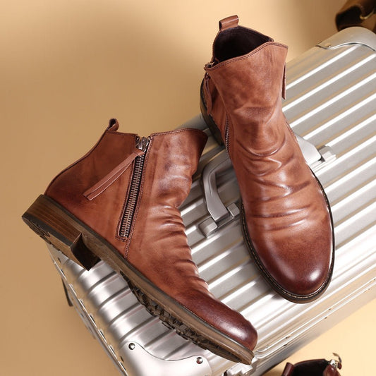 Double side zipper non-slip men's boots | Luxury Home Accessories | Heulog Glow