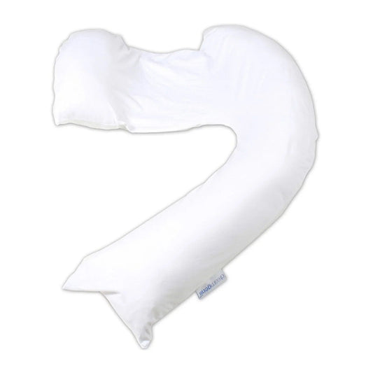 Dreamgenii Support and Feeding Pillow - White Cotton Jersey | Luxury Home Accessories | Heulog Glow