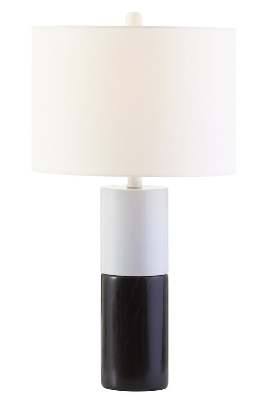Eben Black and White Marble Table Lamp | Luxury Home Accessories | Heulog Glow