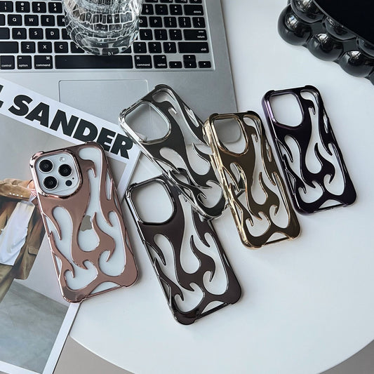 Electroplating Hollow Heat Dissipation Phone Case Flame Pattern High-grade Soft Shell | Luxury Home Accessories | Heulog Glow