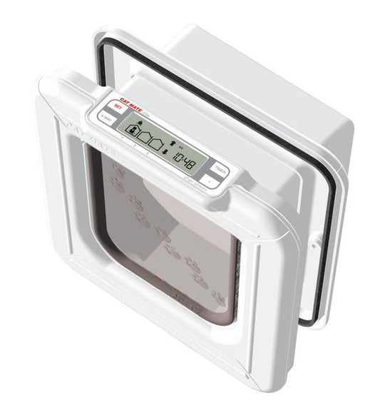 Elite Chip&Disc SuperSelective Cat Flap Wht 24.5x13.5x26cm | Luxury Home Accessories | Heulog Glow