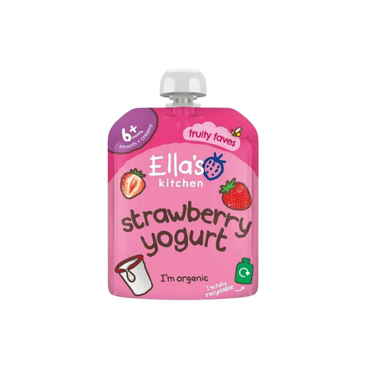 Ella's Kitchen Organic Strawberry Greek Style Yoghurt Baby Food Pouch 6+ months 90g | Luxury Home Accessories | Heulog Glow