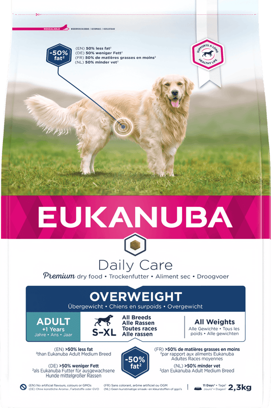 Eukanuba Daily Care Overweight Adult Dry Dog Food - Chicken 2.3kg | Luxury Home Accessories | Heulog Glow