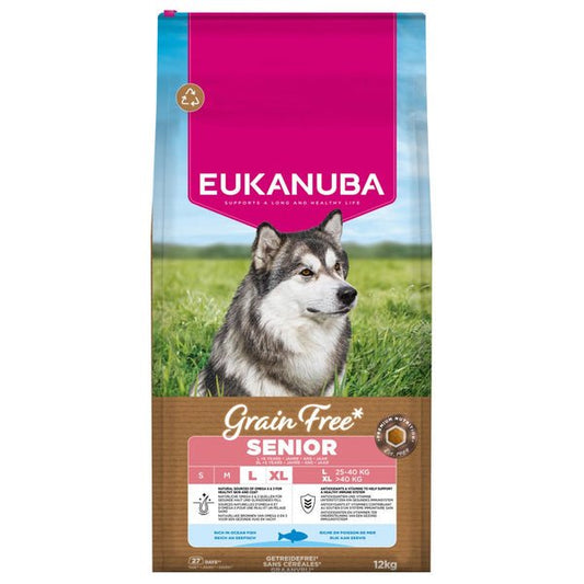 Eukanuba Grain Free - Ocean Fish - Senior Large 12kg | Luxury Home Accessories | Heulog Glow