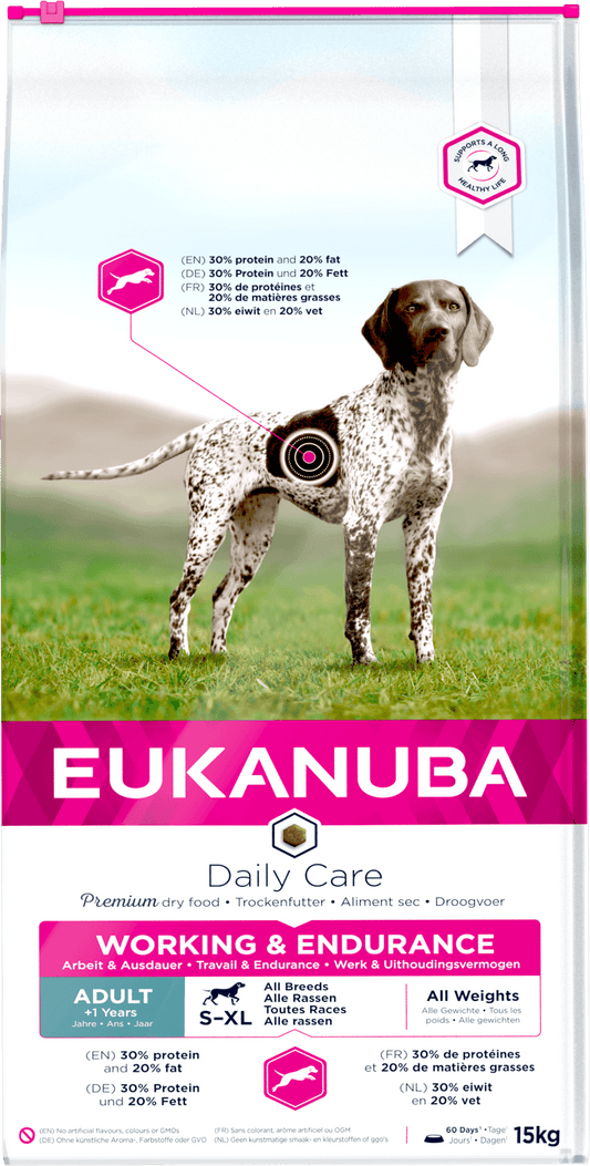 Eukanuba Premium Working & Endurance Dry Dog Food - 15kg | Luxury Home Accessories | Heulog Glow