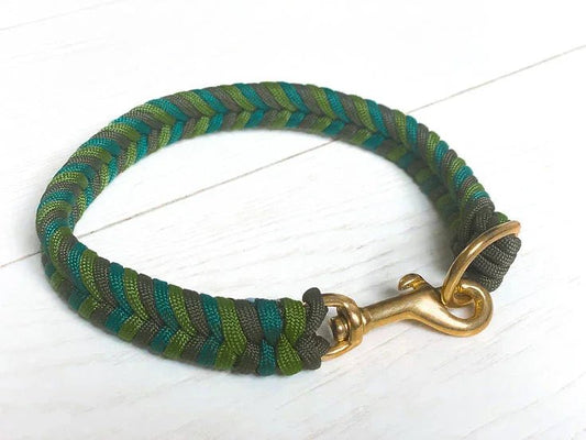 Evergreen Trails Braided Collar - Handmade Paracord Dog Collar. | Luxury Home Accessories | Heulog Glow