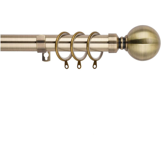 Extendable Curtain Pole Metal 25/28mm 50-95 Inch Antique Brass Set WL.Rocaille