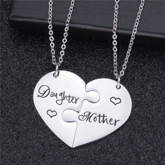 Fashion Mother's Day Gift Mom Daughter Titanium Steel Necklace | Luxury Home Accessories | Heulog Glow