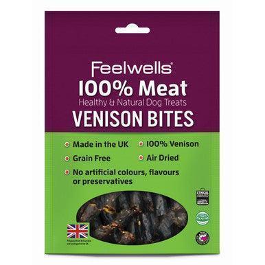 Feelwells 100% Meat Treats Venison Bites 100g | Luxury Home Accessories | Heulog Glow