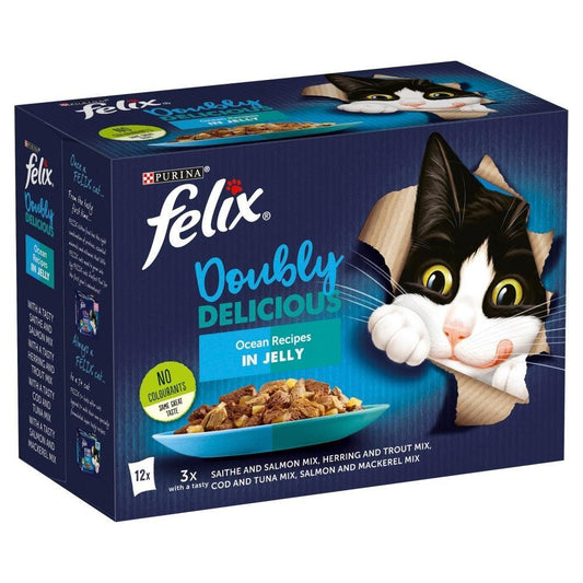 Felix Pouch As Good As It Looks Doubly Delicious Ocean Recipes in Jelly 12 x 100g | Luxury Home Accessories | Heulog Glow