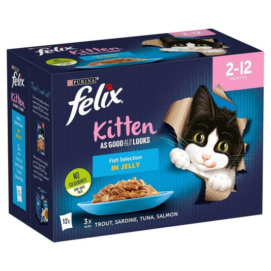 Felix Pouch As Good As It Looks Kitten Fish 12 x 100g | Luxury Home Accessories | Heulog Glow