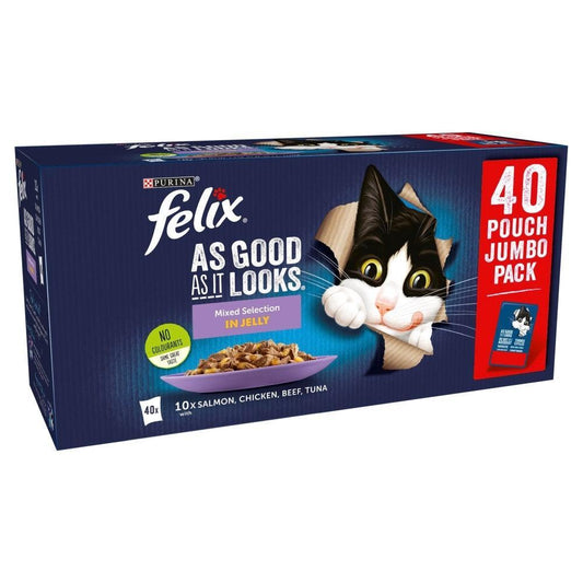 Felix Pouch As Good As It Looks Mixed Selection 40 x 100g | Luxury Home Accessories | Heulog Glow