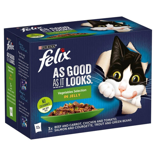 Felix Pouch As Good As It Looks Vegetable Selection 4 12 x 100g | Luxury Home Accessories | Heulog Glow