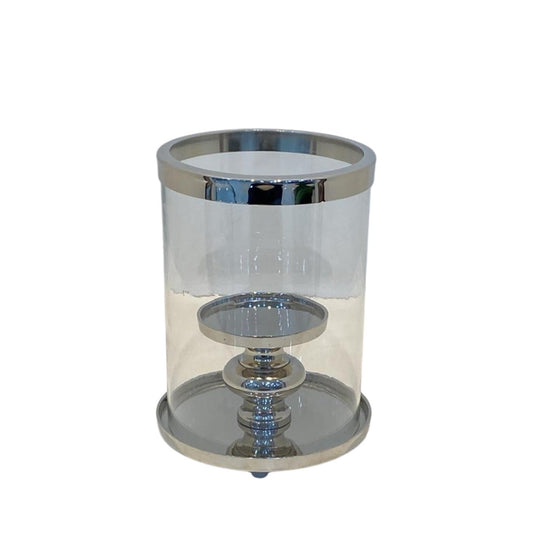 22CM NICKEL PLATED HURRICANE CANDLE HOLDER