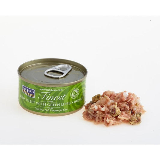 Fish4Cats Finest Tuna Fillet With Mussel BUY 9 GET 1 FREE! 70g x 10 | Luxury Home Accessories | Heulog Glow
