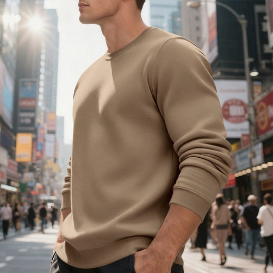 Fleece-lined Crew Neck Sweater Male Loose Casual Top | Luxury Home Accessories | Heulog Glow