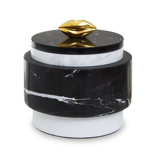 Flos Black Marble Storage Jar | Luxury Home Accessories | Heulog Glow