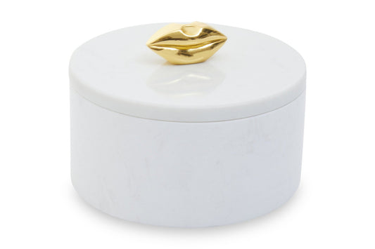 Flos White Marble Storage Jar | Luxury Home Accessories | Heulog Glow