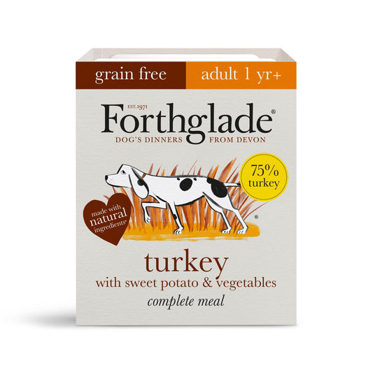Forthglade Adult Complete Grain Free Turkey Trays 18 x 395g | Luxury Home Accessories | Heulog Glow