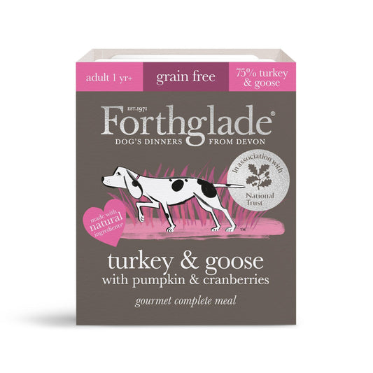 Forthglade Adult Gourmet Grain Free Turkey & Goose with Pumpkin & Cranberry Trays 7x395g | Luxury Home Accessories | Heulog Glow