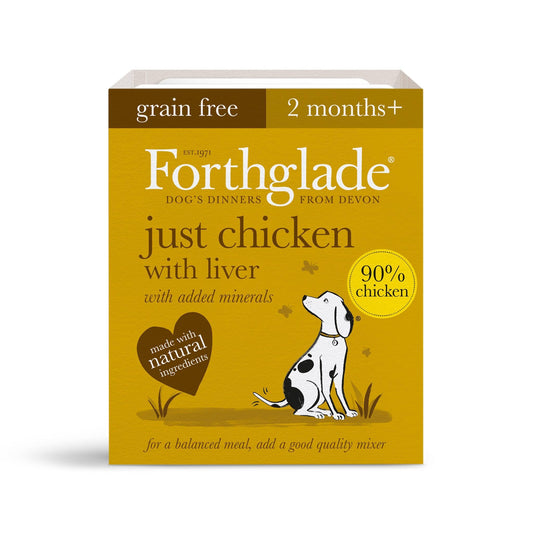 Forthglade Adult Just Grain Free Chicken & Liver Trays 18 x 395g | Luxury Home Accessories | Heulog Glow