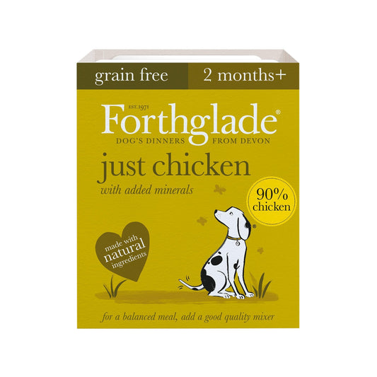 Forthglade Adult Just Grain Free Chicken Trays 18 x 395g | Luxury Home Accessories | Heulog Glow