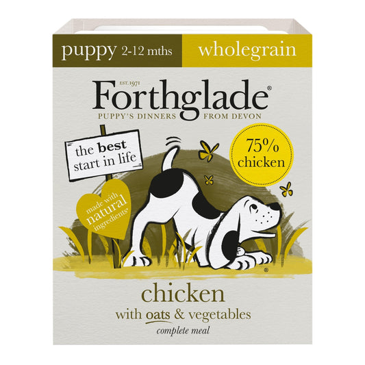 Forthglade Puppy Complete Wholegrain Chicken with Oats & Veg Trays 18 x 395g | Luxury Home Accessories | Heulog Glow