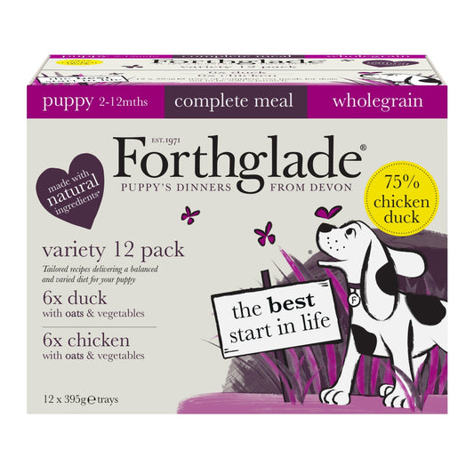 Forthglade Puppy Complete Wholegrain Variety with Oats & Veg Trays 12 x 395g | Luxury Home Accessories | Heulog Glow