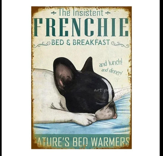 French Bulldog Tin Sign | Luxury Home Accessories | Heulog Glow