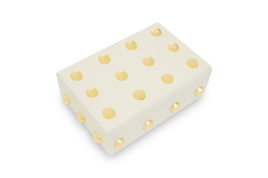 Frida Large Cream and Gold Trinket Box | Luxury Home Accessories | Heulog Glow