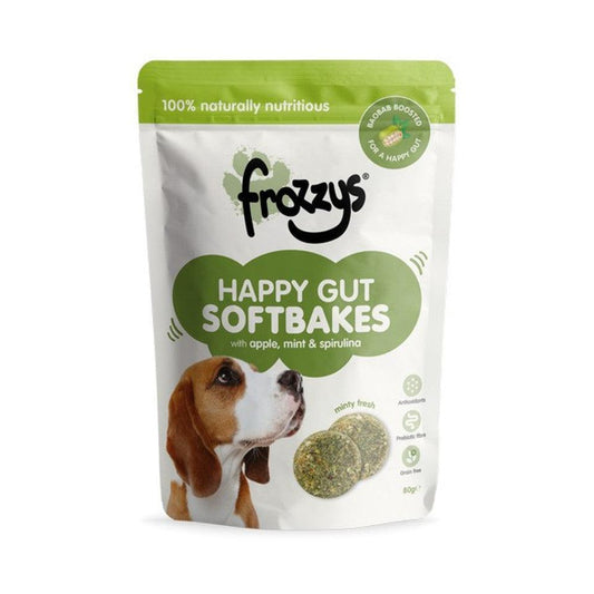 Frozzys Happy Gut Softbakes Boosted with BAOBAB - Apple, Mint & Spirulina Flavour 80g | Luxury Home Accessories | Heulog Glow