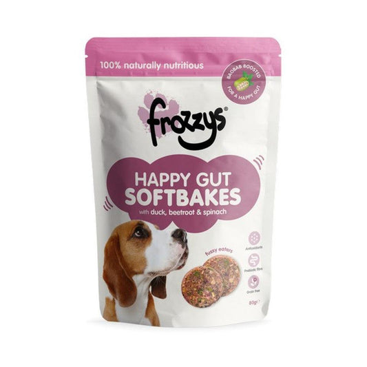 Frozzys Happy Gut Softbakes Boosted with BAOBAB - Duck, Beetroot & Spinach Flavour 80g | Luxury Home Accessories | Heulog Glow