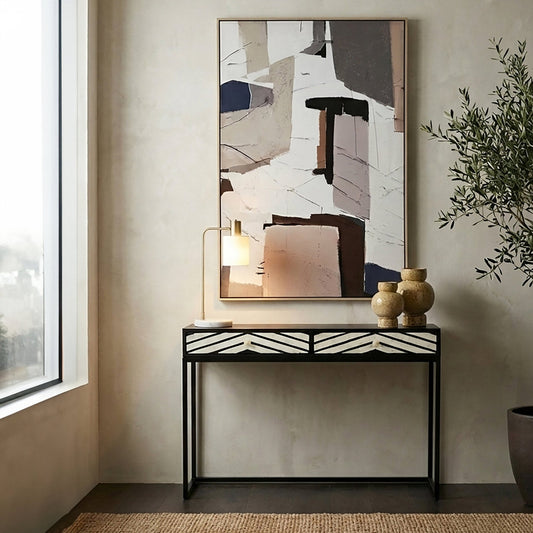Fusion Two Drawers with Bone Inlay Console Table | Luxury Home Accessories | Heulog Glow