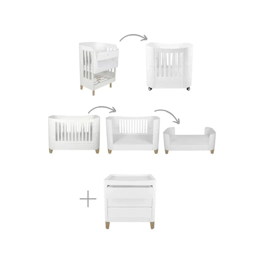 Gaia Baby Serena All-In-One Dresser Set - White/Natural | Luxury Home Accessories | Heulog Glow