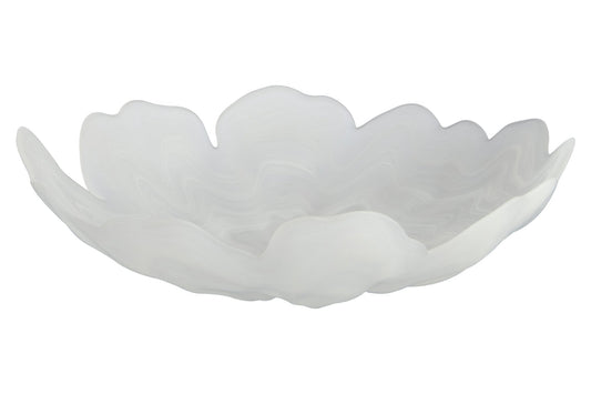 Galene Fluted White Glass Plate | Luxury Home Accessories | Heulog Glow
