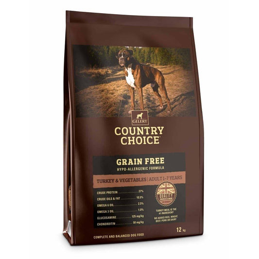 Gelert Country Choice Adult Grain Free Turkey & Vegetable 12kg | Luxury Home Accessories | Heulog Glow