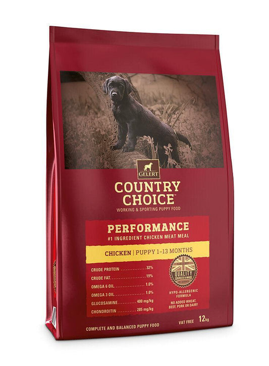 Gelert Country Choice Puppy Performance Chicken 12kg VAT FREE | Luxury Home Accessories | Heulog Glow