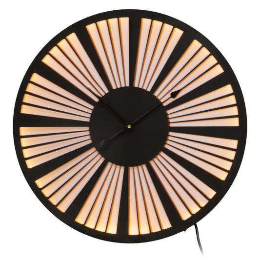 Genova 60cm Dia Small Black and White LED Wall Clock | Luxury Home Accessories | Heulog Glow
