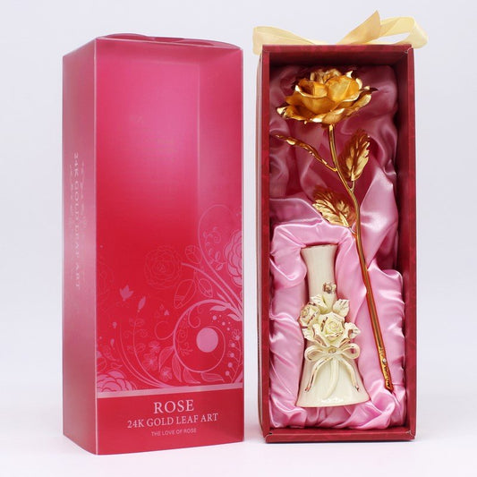 Gold Foil Rose Creative Valentine's Day Gift | Luxury Home Accessories | Heulog Glow