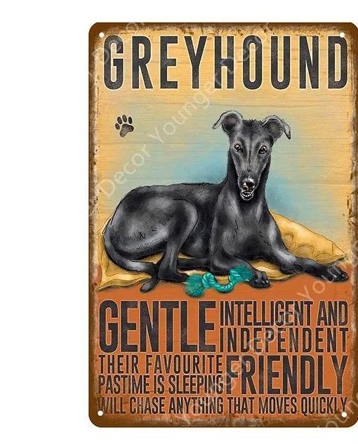 Greyhound Dog Tin Sign | Luxury Home Accessories | Heulog Glow