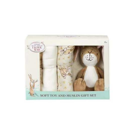 Guess How Much I Love You Soft Toy and Muslin Gift Set | Luxury Home Accessories | Heulog Glow
