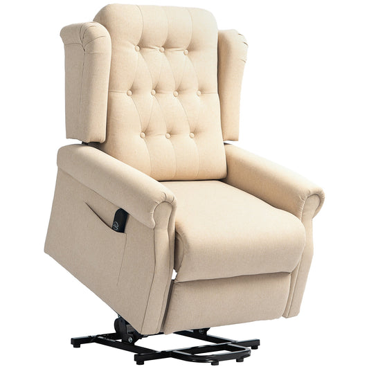 HOMCOM 45\'c2\'b0 Lifting Riser and Recliner Armchair - Beige