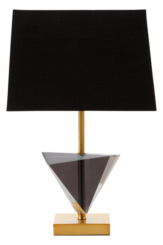 Halina Smoked Crystal Table Lamp with Gold Metal | Luxury Home Accessories | Heulog Glow