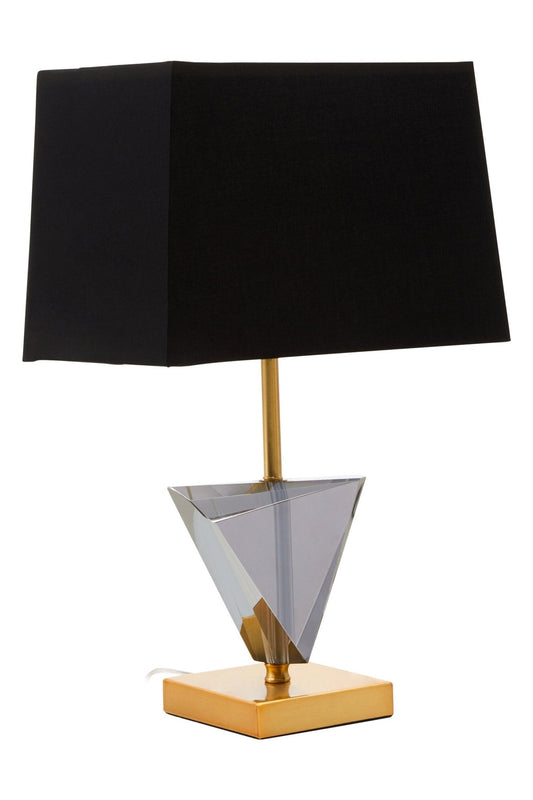 Halina Smoked Crystal Table Lamp with Gold Metal | Luxury Home Accessories | Heulog Glow