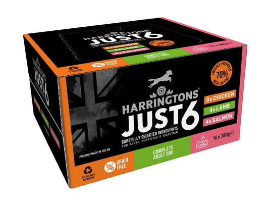 Harringtons Dog Just 6 Wet Mix 16x380g | Luxury Home Accessories | Heulog Glow