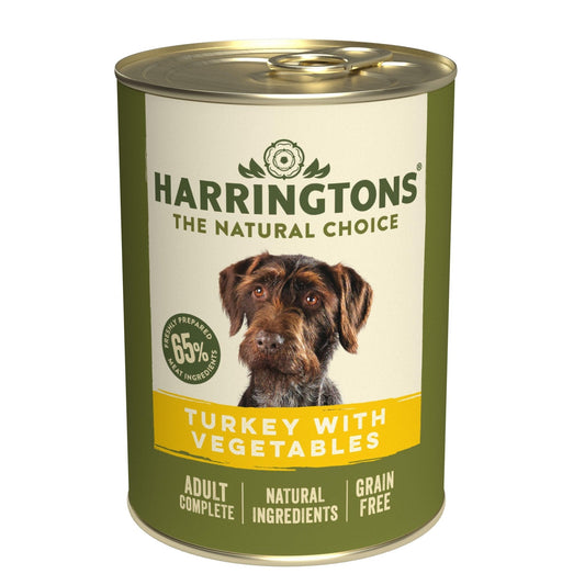 Harringtons Dog Tins Grain Free Turkey&Veg6x400g | Luxury Home Accessories | Heulog Glow